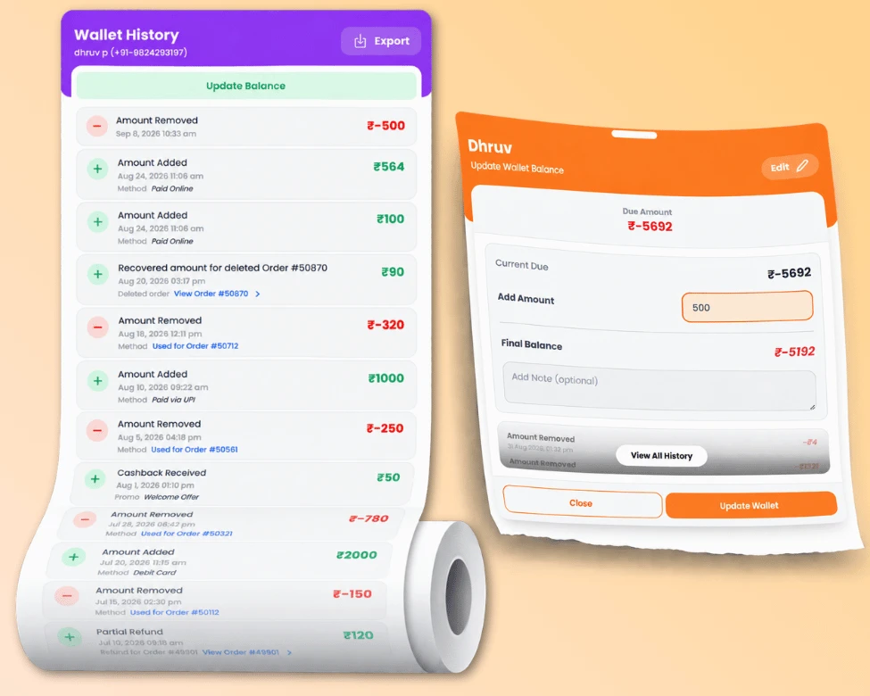 Wallet Balance Updates & Complete Payment History